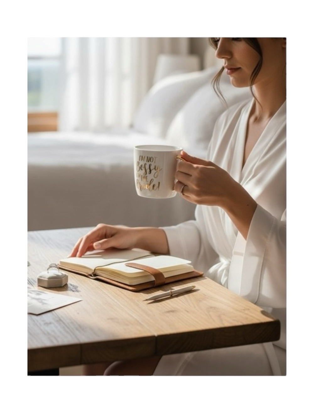 new Bride Boss Coffee Mug ✶ Gold Handle ✶ Gold Foil Script ✶ Ceramic White ✶ - Picture 13 of 16
